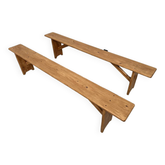 Pair of pine benches