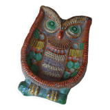 Colorful Owl Figurine Ceramica Convento Jesus Maria de Aracena Spanish Pottery