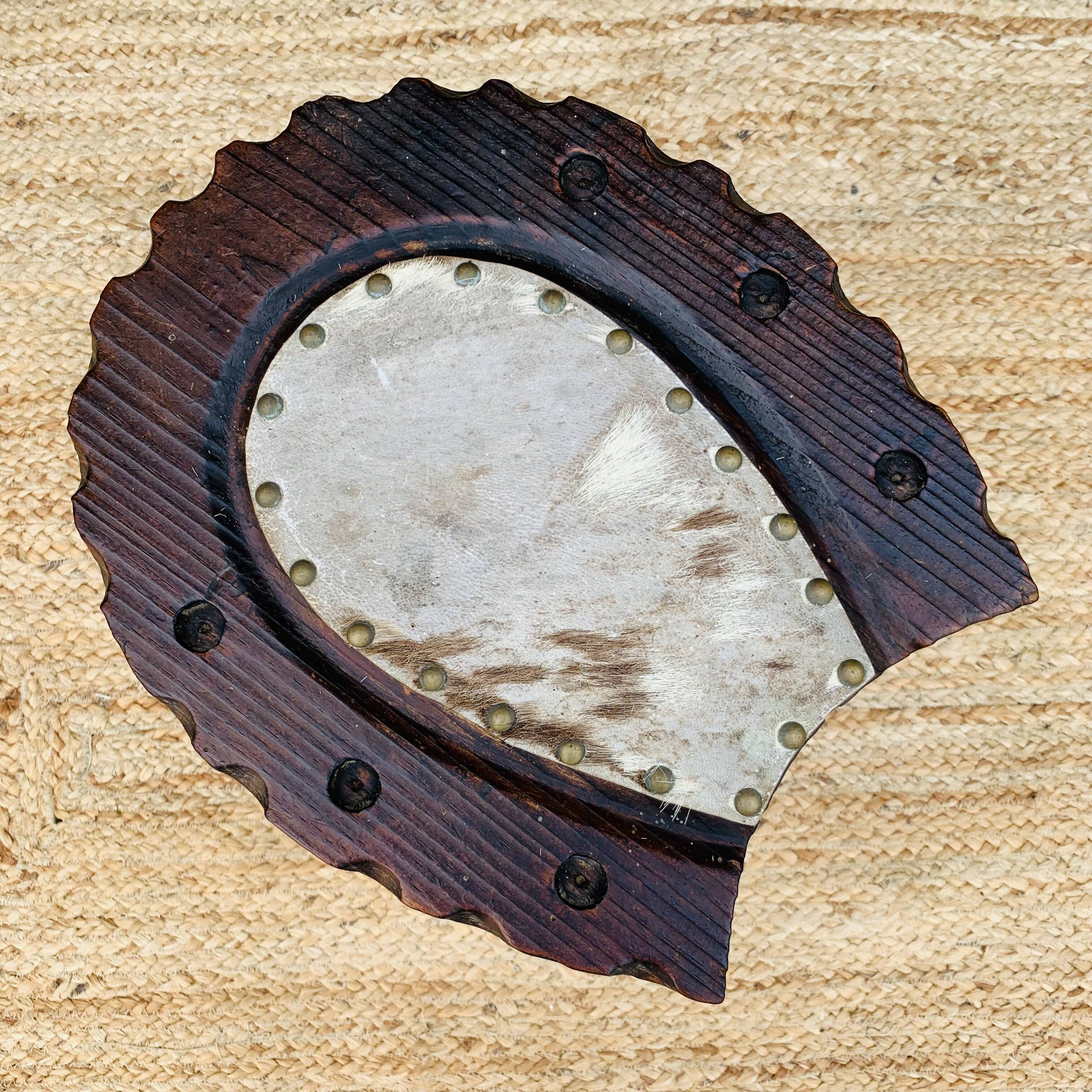 Wooden horseshoe stool