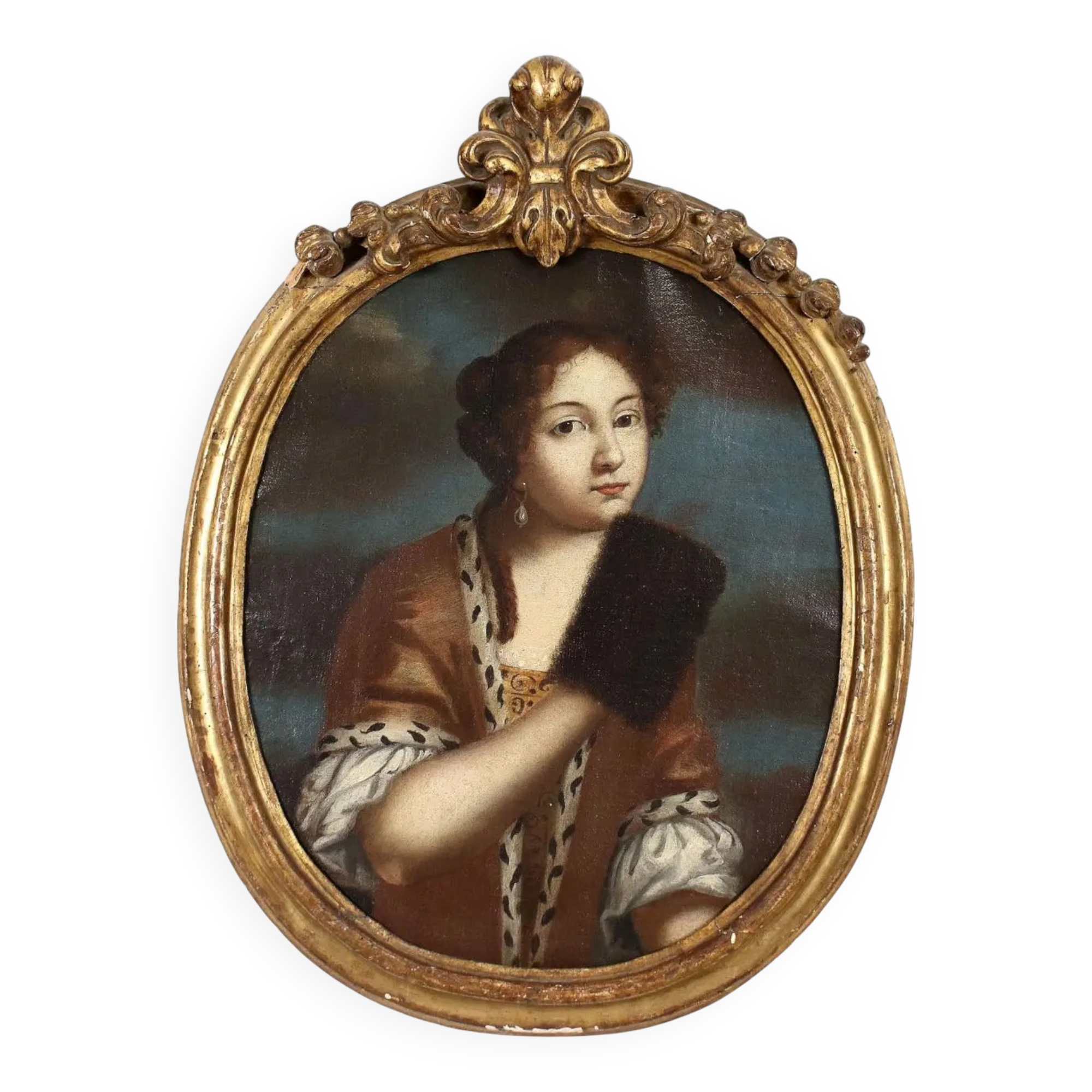 Female portrait in oil on canvas, Italy, 18th century