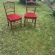 Pair of Napoleon III chairs in wood and red velvet