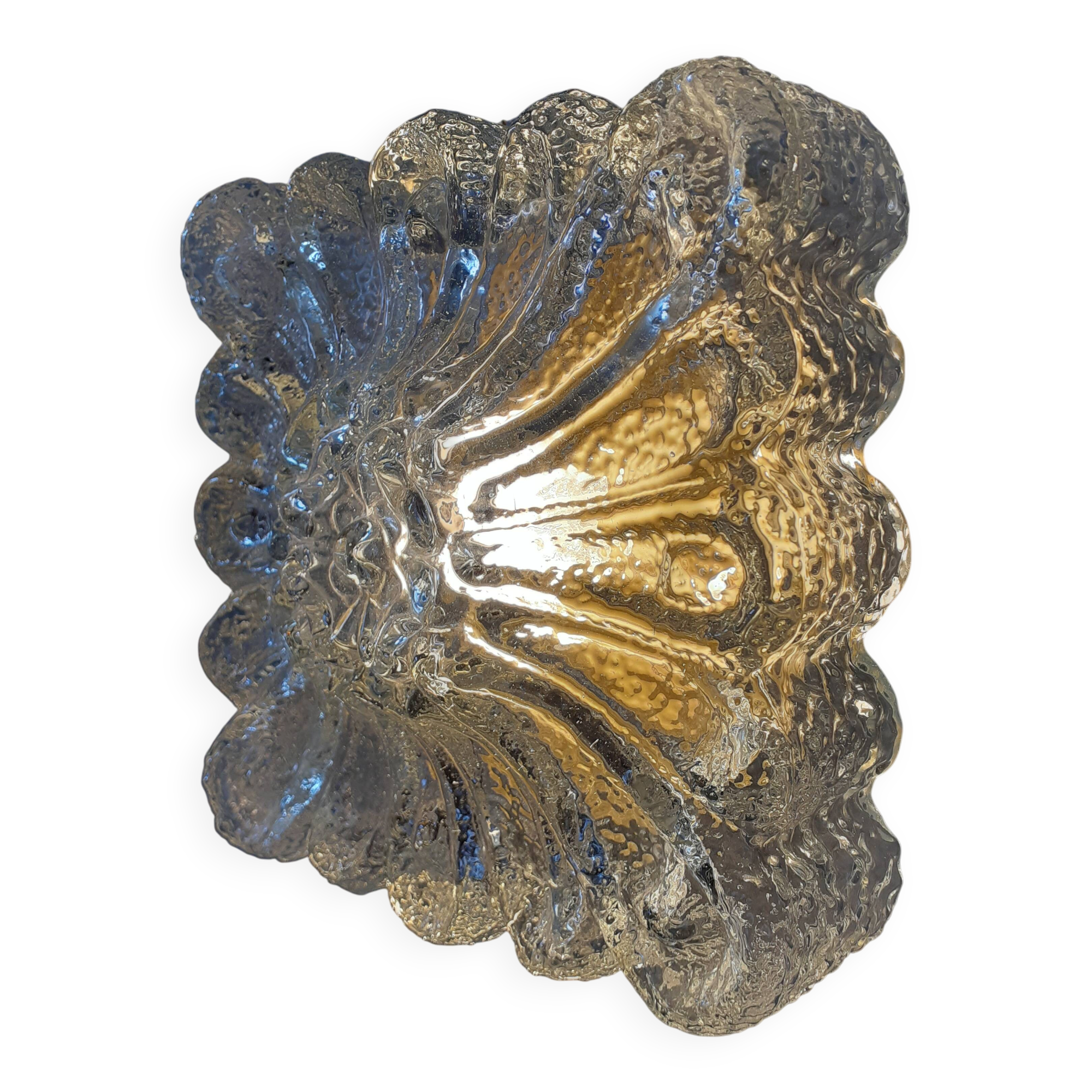 1960s wall light, moulded glass