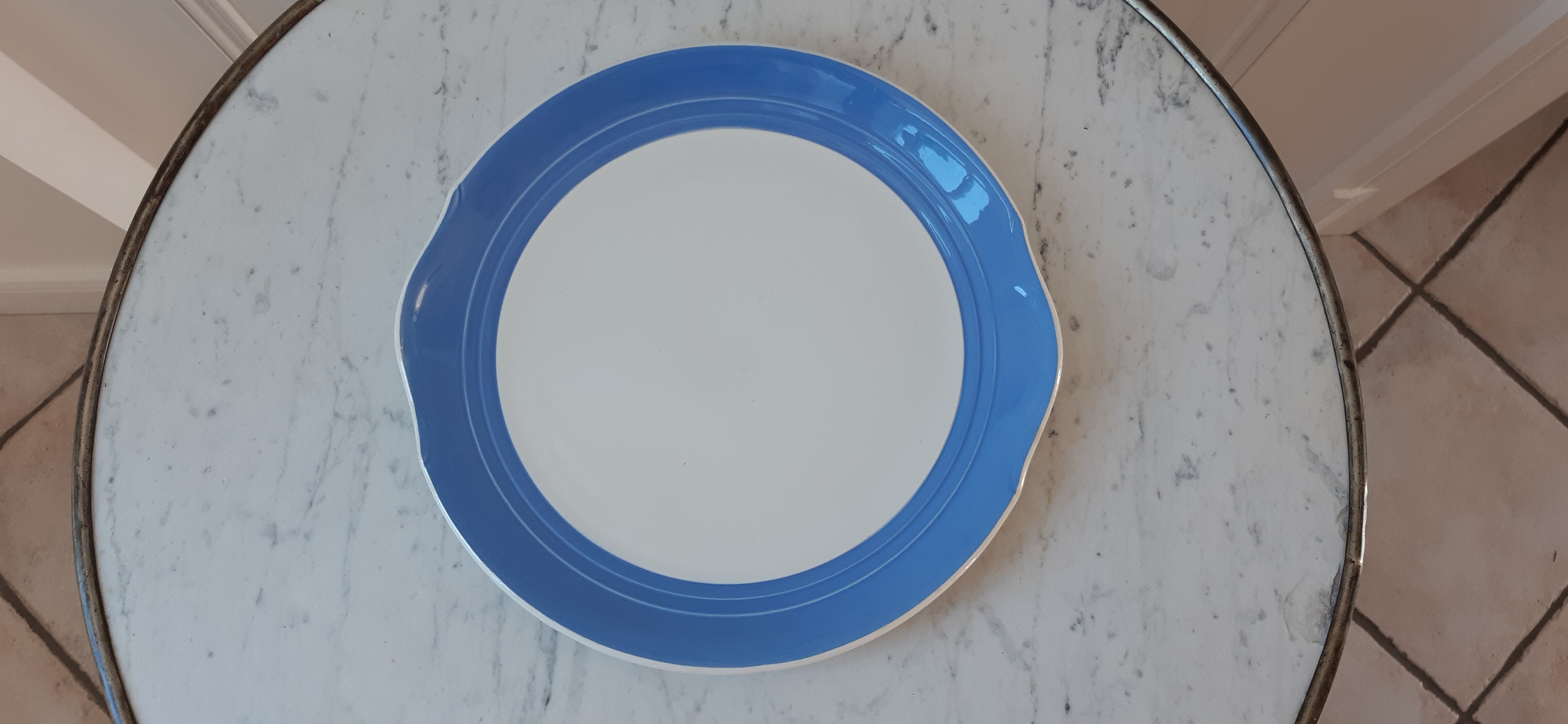 Cake dish Saint-Amand Céranord blue 50s-60s