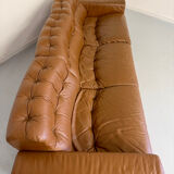 Vintage 1970s De Sede DS-40 camel leather 3-seater sofa.