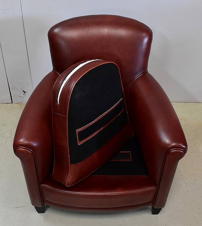 Pair of Small Club Armchairs in Sheepskin - Reproduction