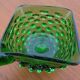 Italian green bubble glass vases and bowl by Empoli, set of 3, 1960s.