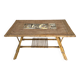 Table basse en rotin et céramique