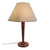Table lamp by Unilux in wood and brass - mid 20th century.
