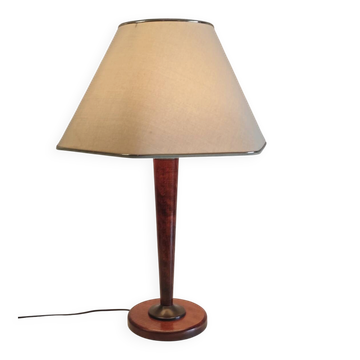 Lampe à poser par Unilux en bois et laiton - mid. XXeme