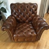 Real leather chesterfield chair