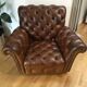 Fauteuil chesterfield cuir véritable