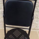 Black metal chair and stool set