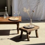 Petrified wood catchall or dish, beige with a brown spot in the centre, D24-27 -377.