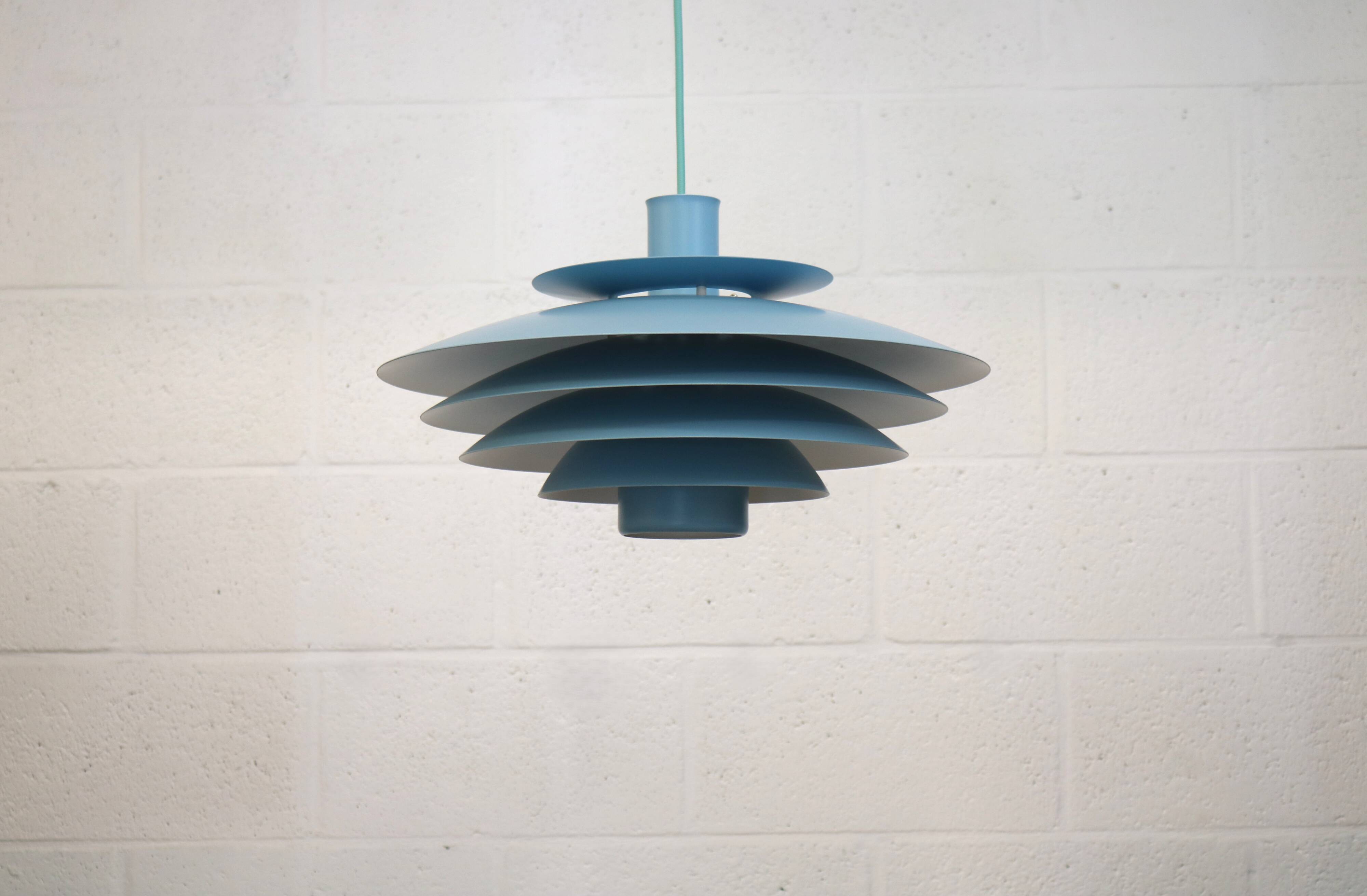 Unique blue colored Nordic Pendant Lamp by Form Light model 52610, Denmark