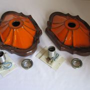 Ensemble de 2 lampes allemandes orange de mur en céramique de la lave de la 1960 / 70s