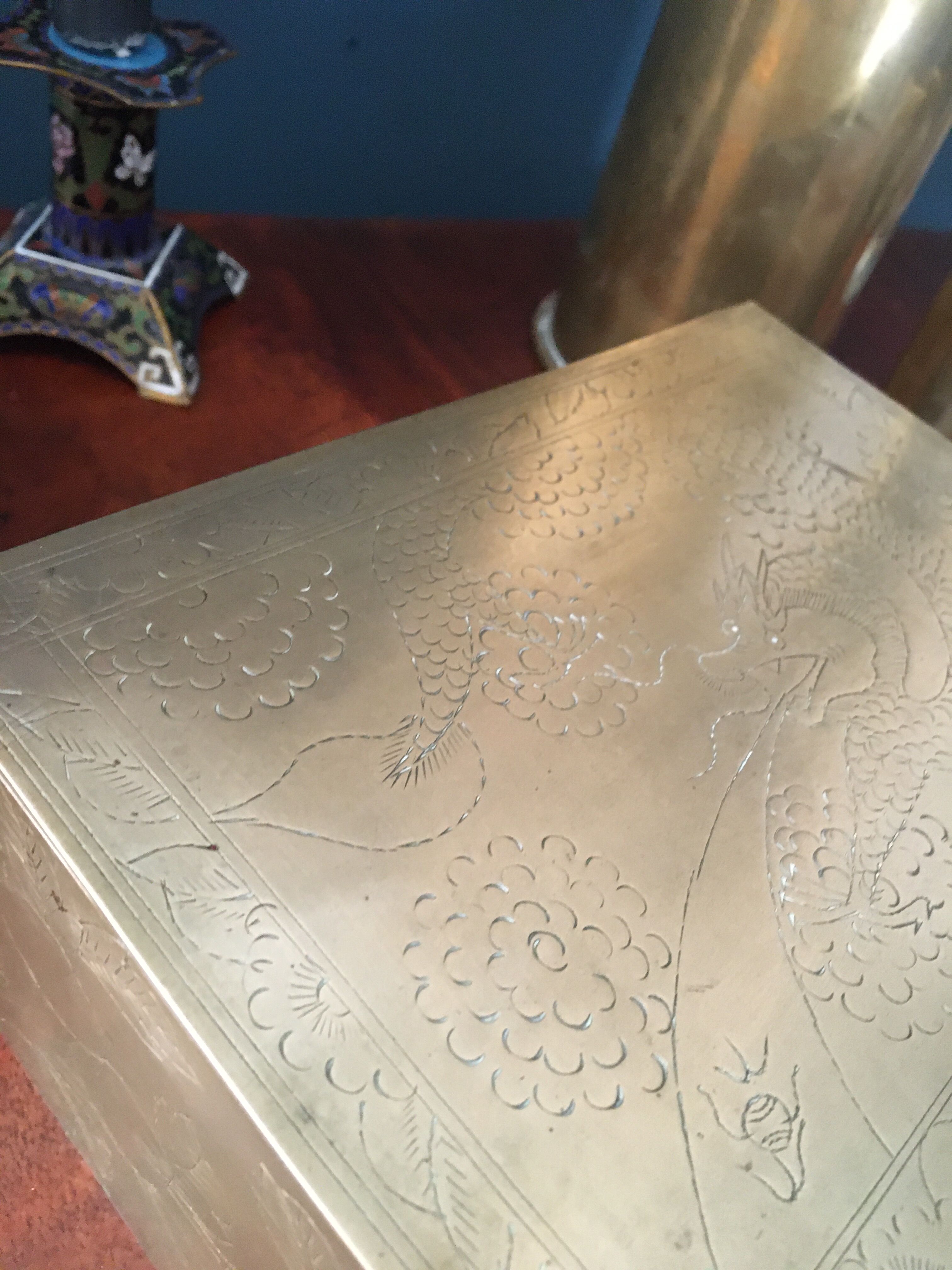 Wooden and brass box, 1950s