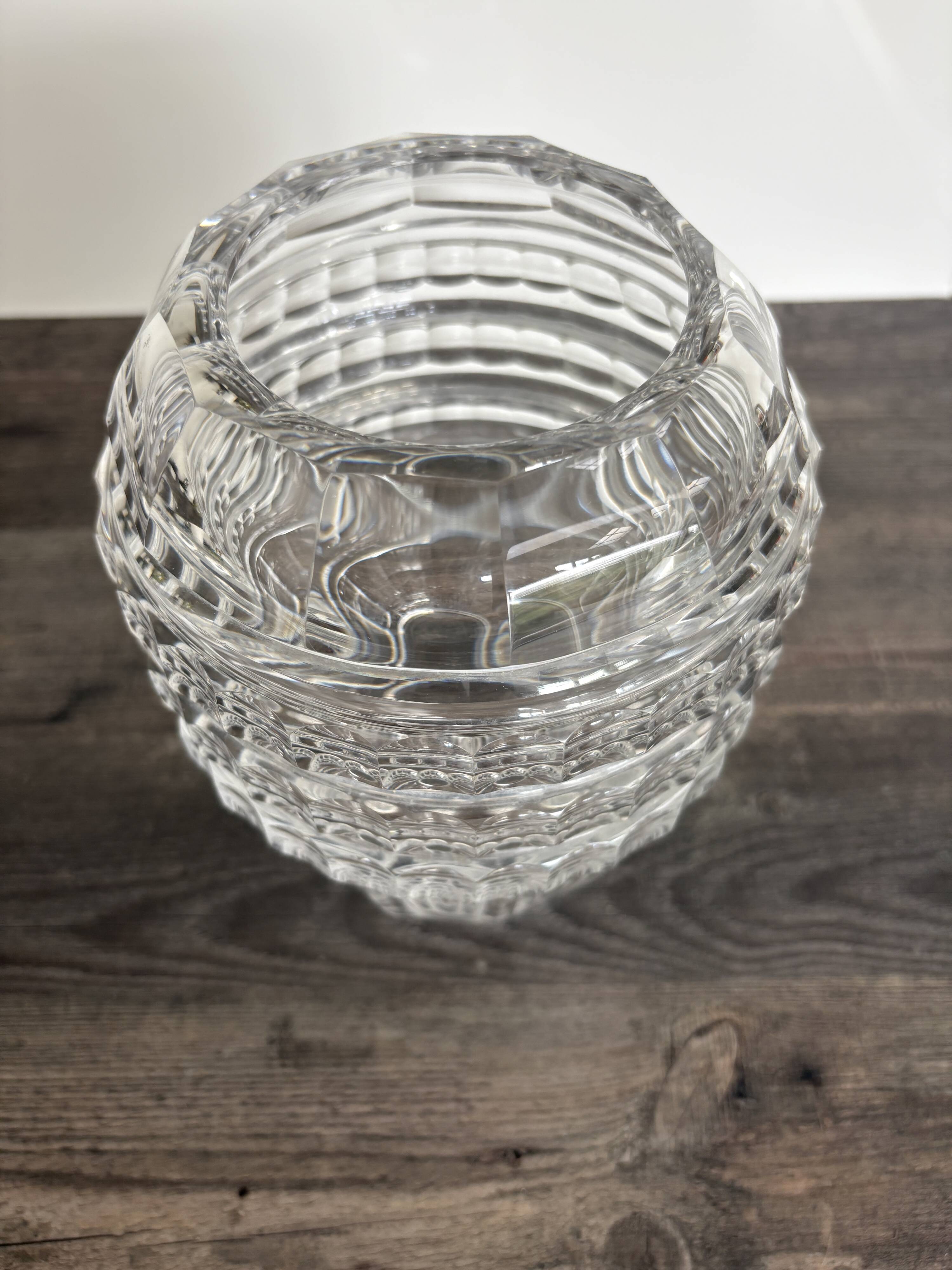 Val Saint Lambert crystal Art Deco cut vase