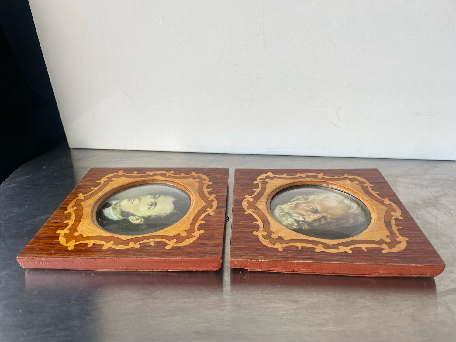 Pair of wooden picture frames