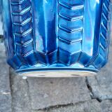 Blue ceramic pot cover
