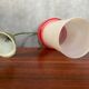 Old Opaline Pendant Light White & Red 70s Vintage