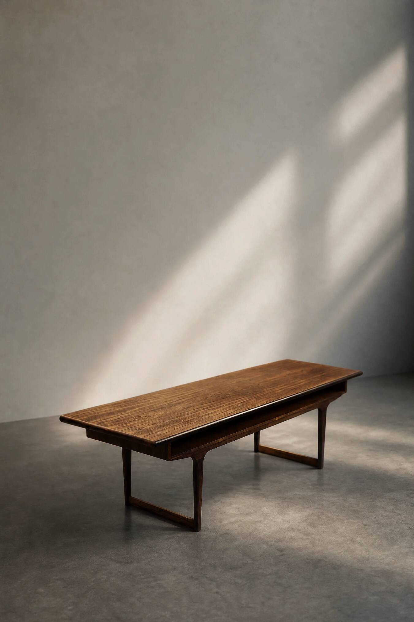 Vintage Mid-Century Modern Danish Rosewood Coffee Table with Shelf, 1960s