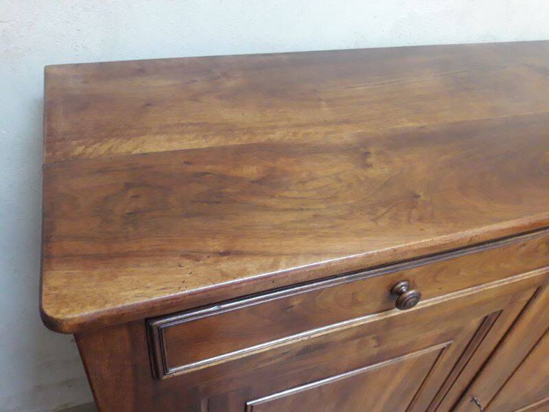 Solid walnut sideboard with 2 doors and 2 drawers, late 19th century