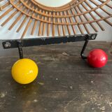 Wall coat rack with vintage colored balls
