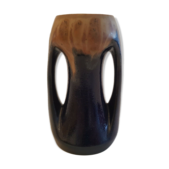 Vase à anses grès céramique émaillée Denbac art déco