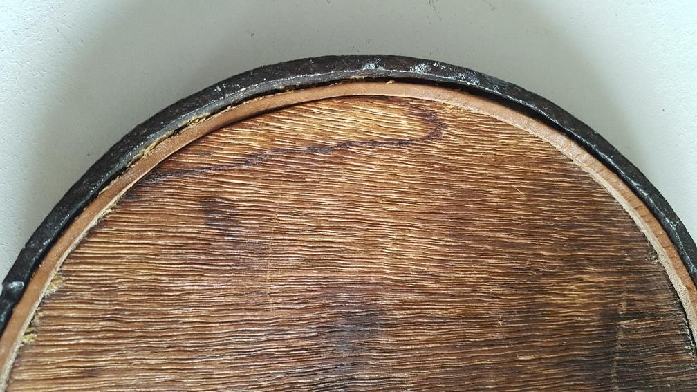 Round wrought iron mirror in the 1950s - 21cm