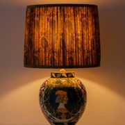 Table lamp in ceramic, Italian Renaissance, Cantagalli style, circa 1880-1900.