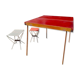 Table, valise en bois de pique nique et ses fauteuils