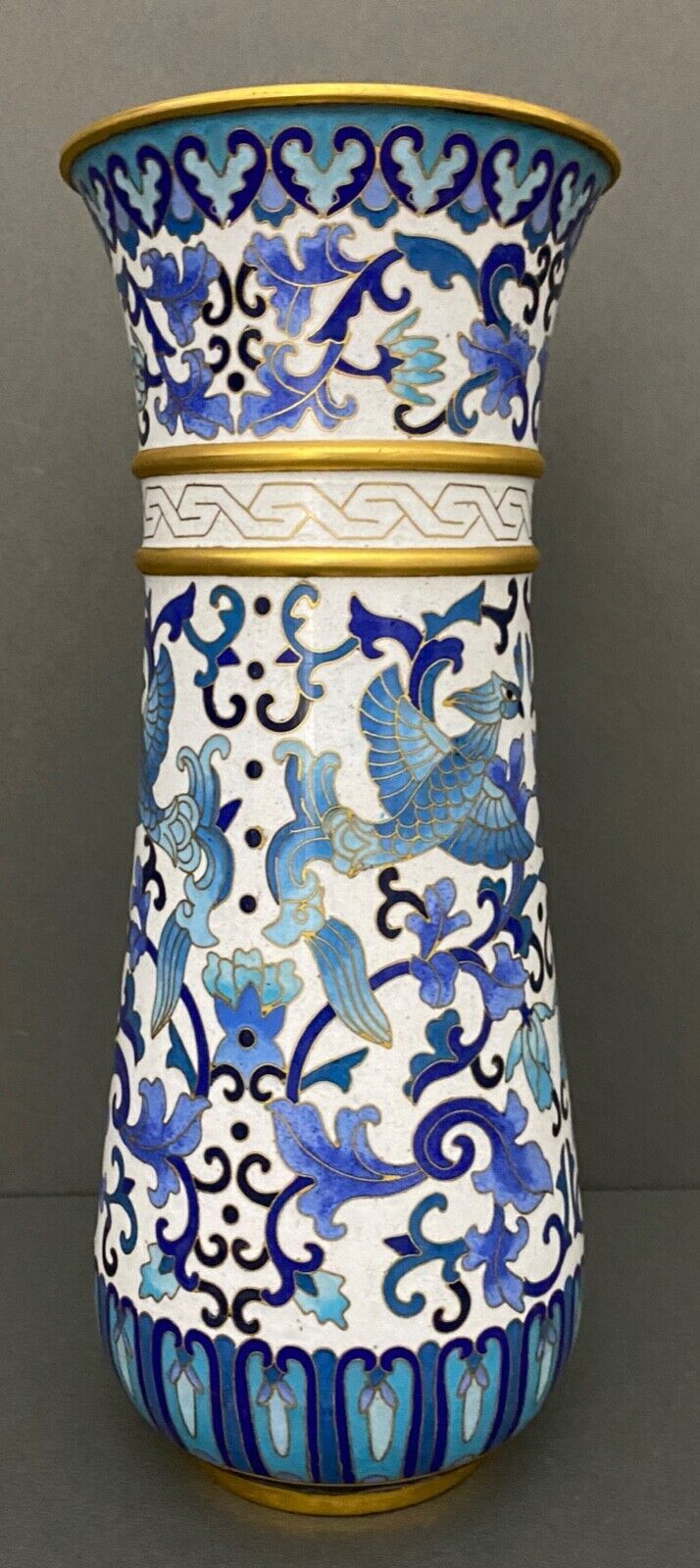 Vase roll china cloisonné mid-twentieth floral decoration