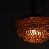 Danish Mid-Century Glass and Brass Chandeliers by Vitrika