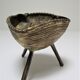 Brutalist ashtray sculptural tripod brass design 60s