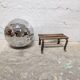 Antique iron and wood footrest