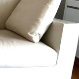 Ligne Roset cream white leather sofa
