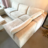 Modular corner sofa white pluche 7 elements