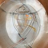 Large German ceramic plate with fish from the mid-century.