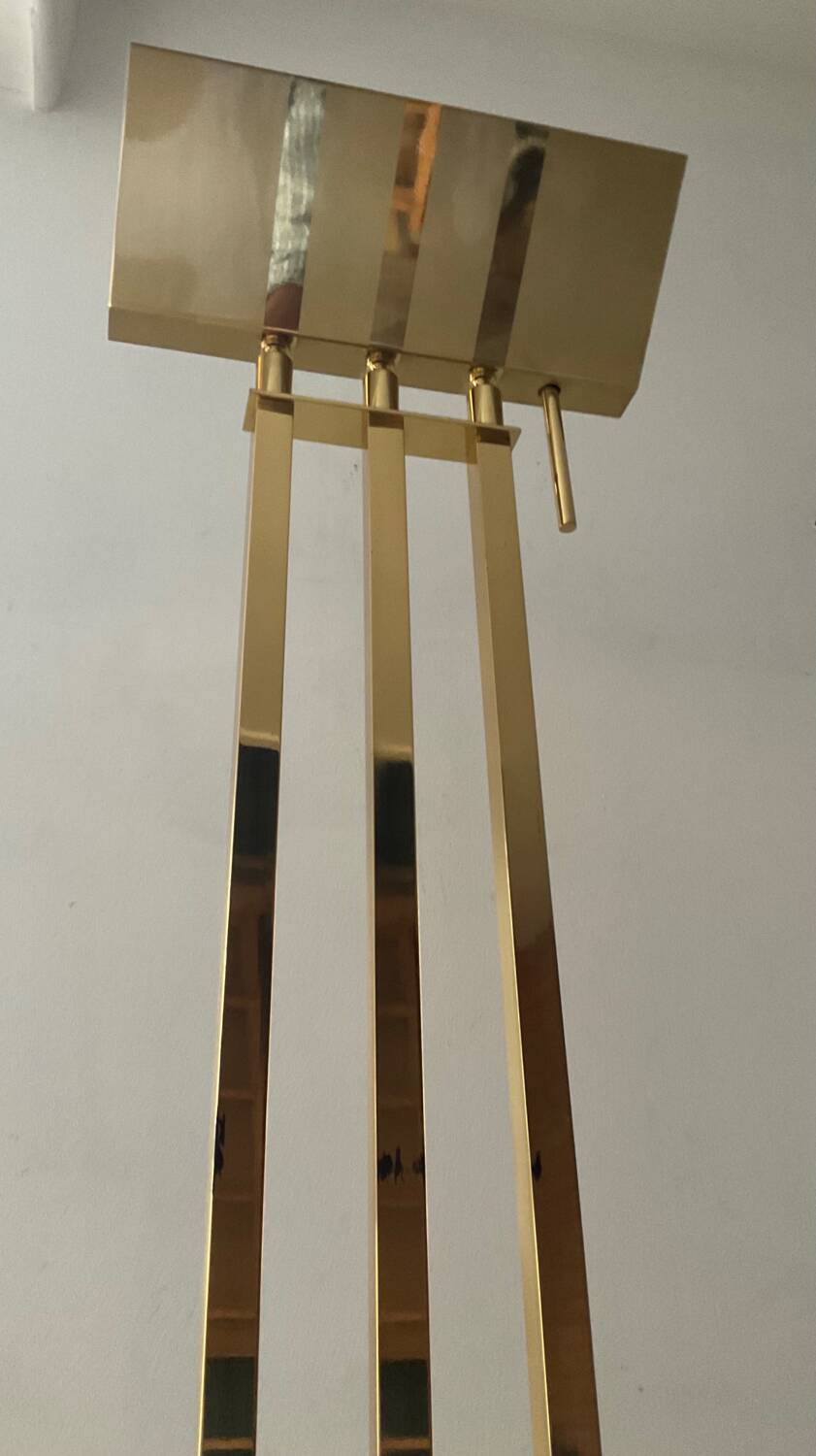 Maison Deknudt brass floor lamp from the 70s