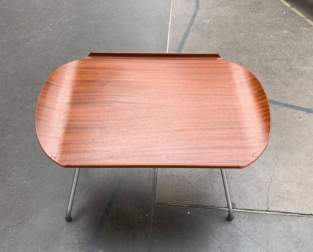 Folding table in teak with Norwegian alminette from the mid-century by F.M. Produkt, Frederiksberg Metalvarefabrik, 1960s.