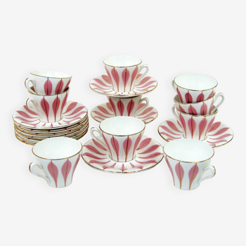 10 tasses à café en céramique blanche - Digoin 9604 France - vintage années 50