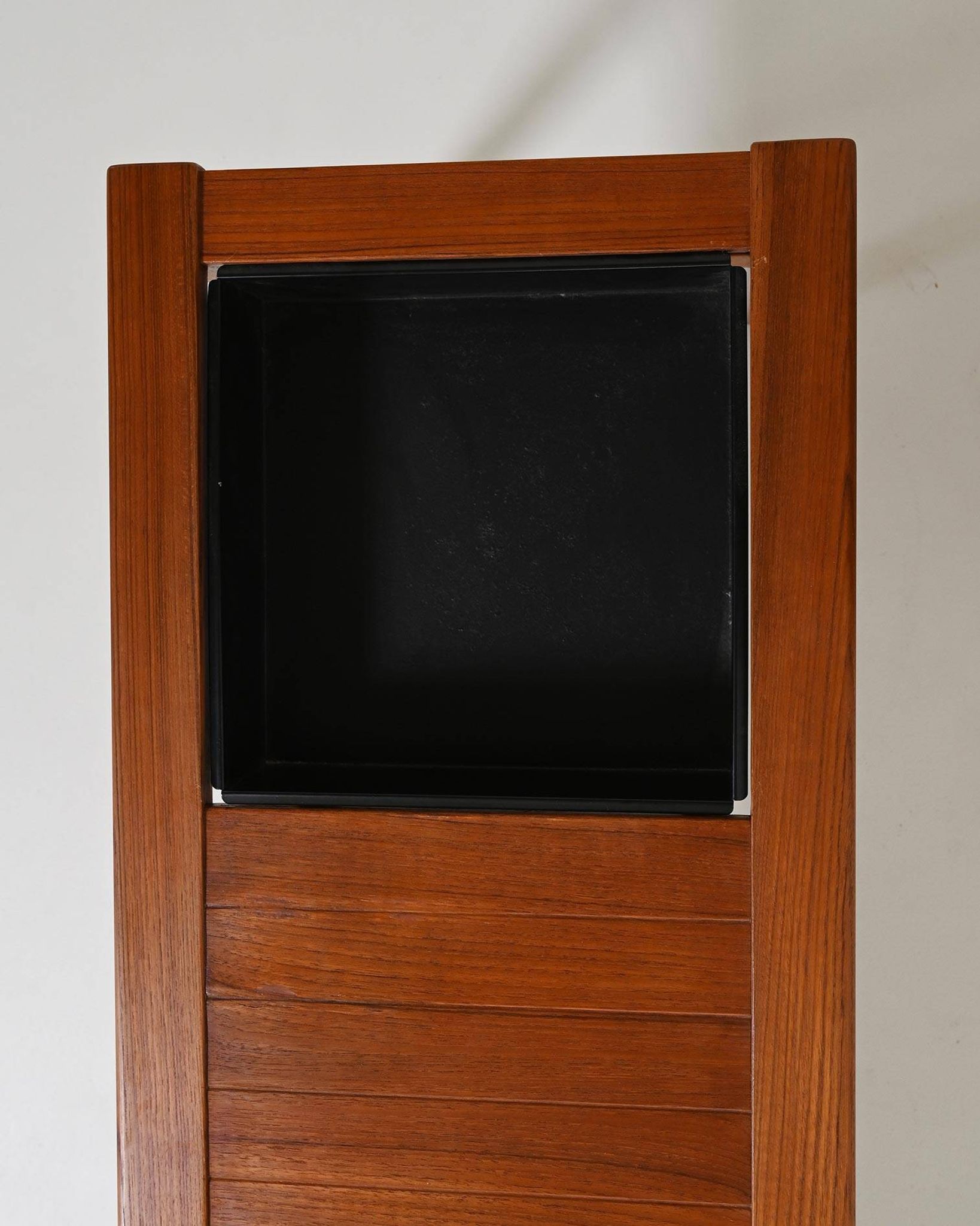 Banc en teck scandinave avec jardinière, années 1960