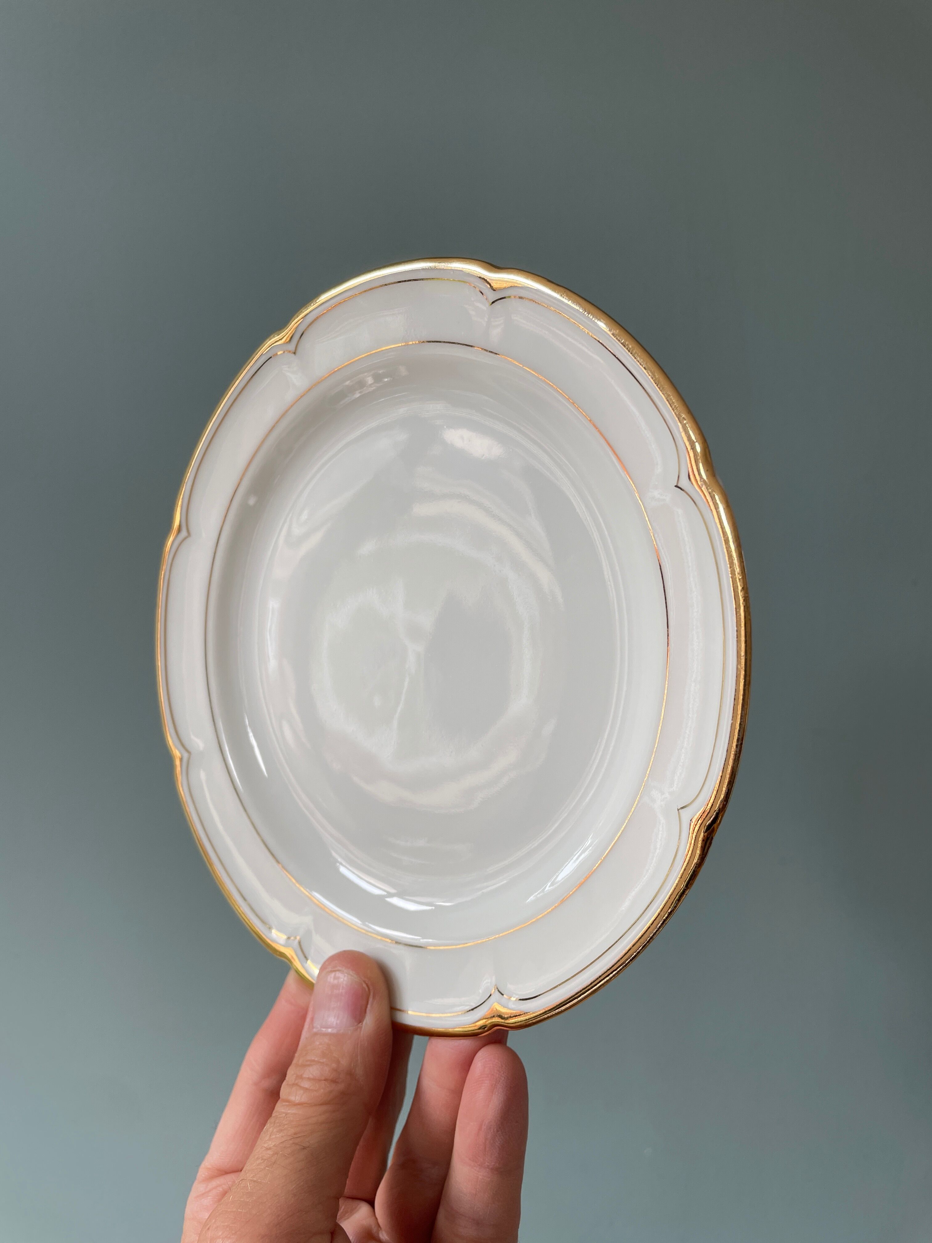 Series of 11 antique dessert plates in Vierzon porcelain