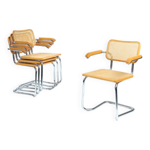 4 chaises en osier Bauhaus, - marcel