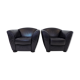 Set de 2 fauteuils en cuir par Peter Maly