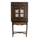 Wooden console set: console with integrated mirror.