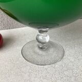 Italian vase on pedestal stem in opal glass - XXL size