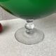 Italian vase on pedestal stem in opal glass - XXL size