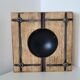 Ashtray empty pocket brutalist industrial metal and wood