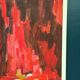 Swedish Oil on Panel – “Abstract Composition in Red” by Rune Pettersson